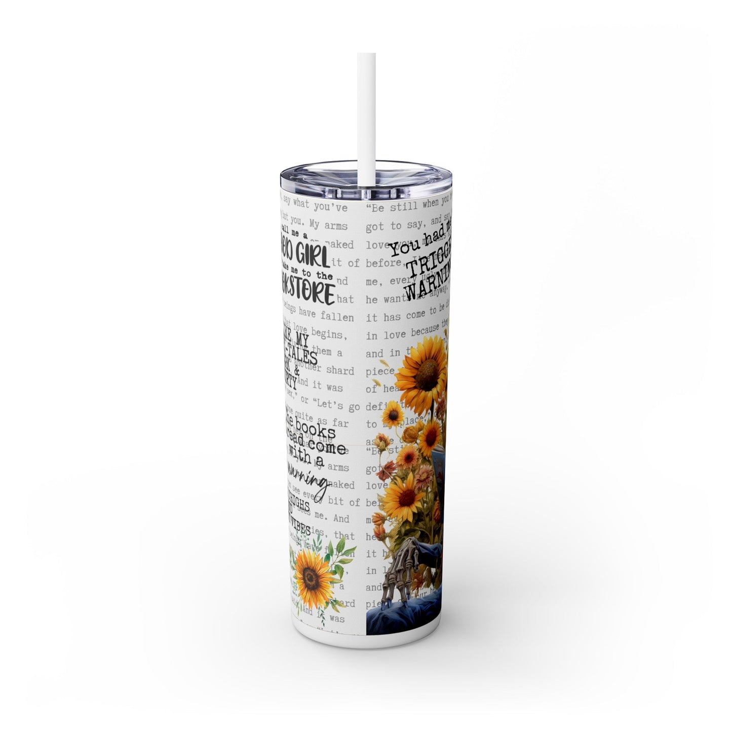 Smut Reader Skinny Tumbler with Straw, 20oz