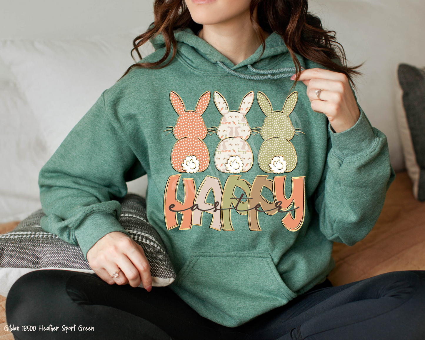 Happy Easter Monochrome Bunny - Hoodie