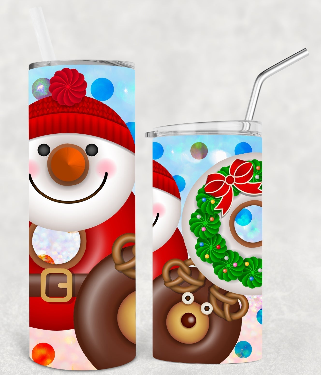 Christmas Donuts 20 oz Skinny Tumbler