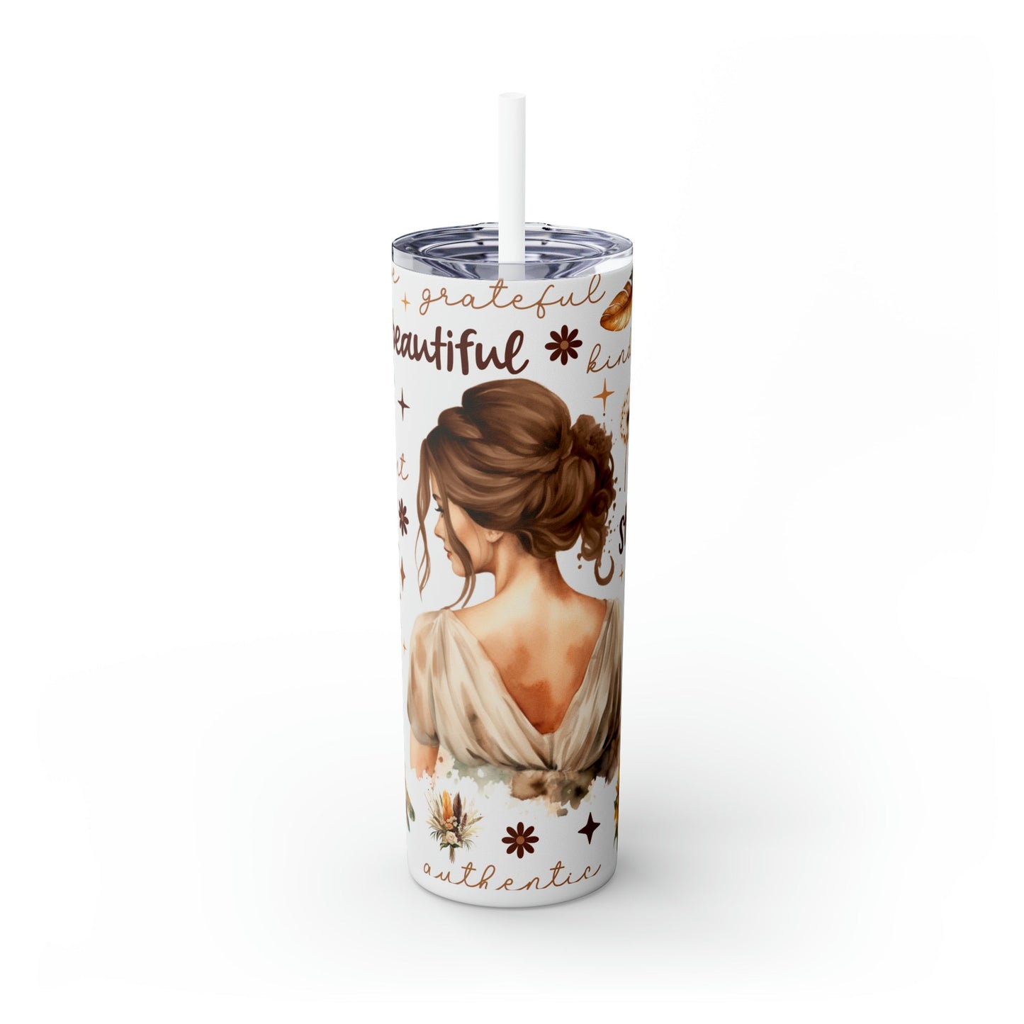 Affirmation Skinny Tumbler with Straw, 20oz