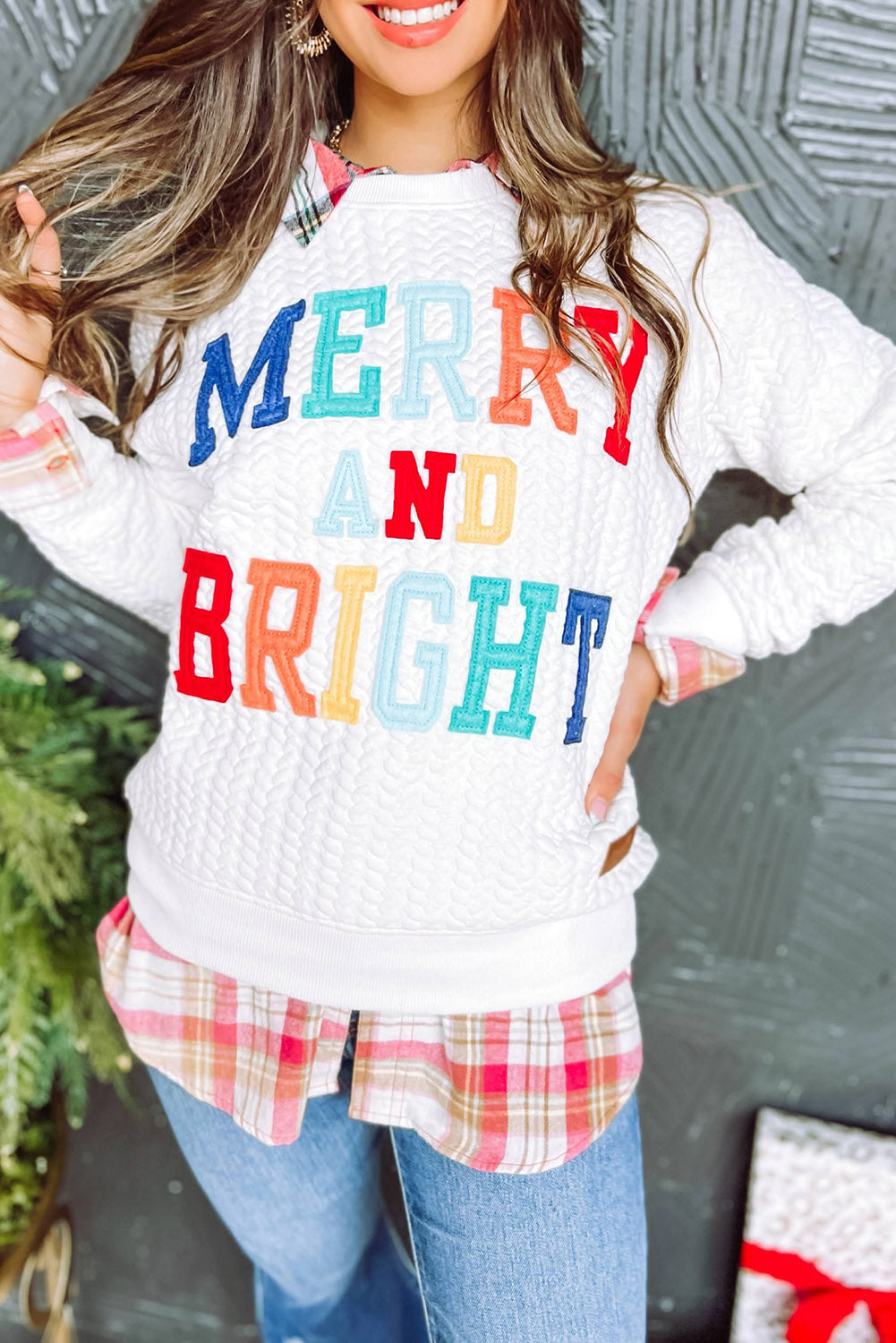 Black Merry And Bright Cable Knit Pullover Sweatshirt