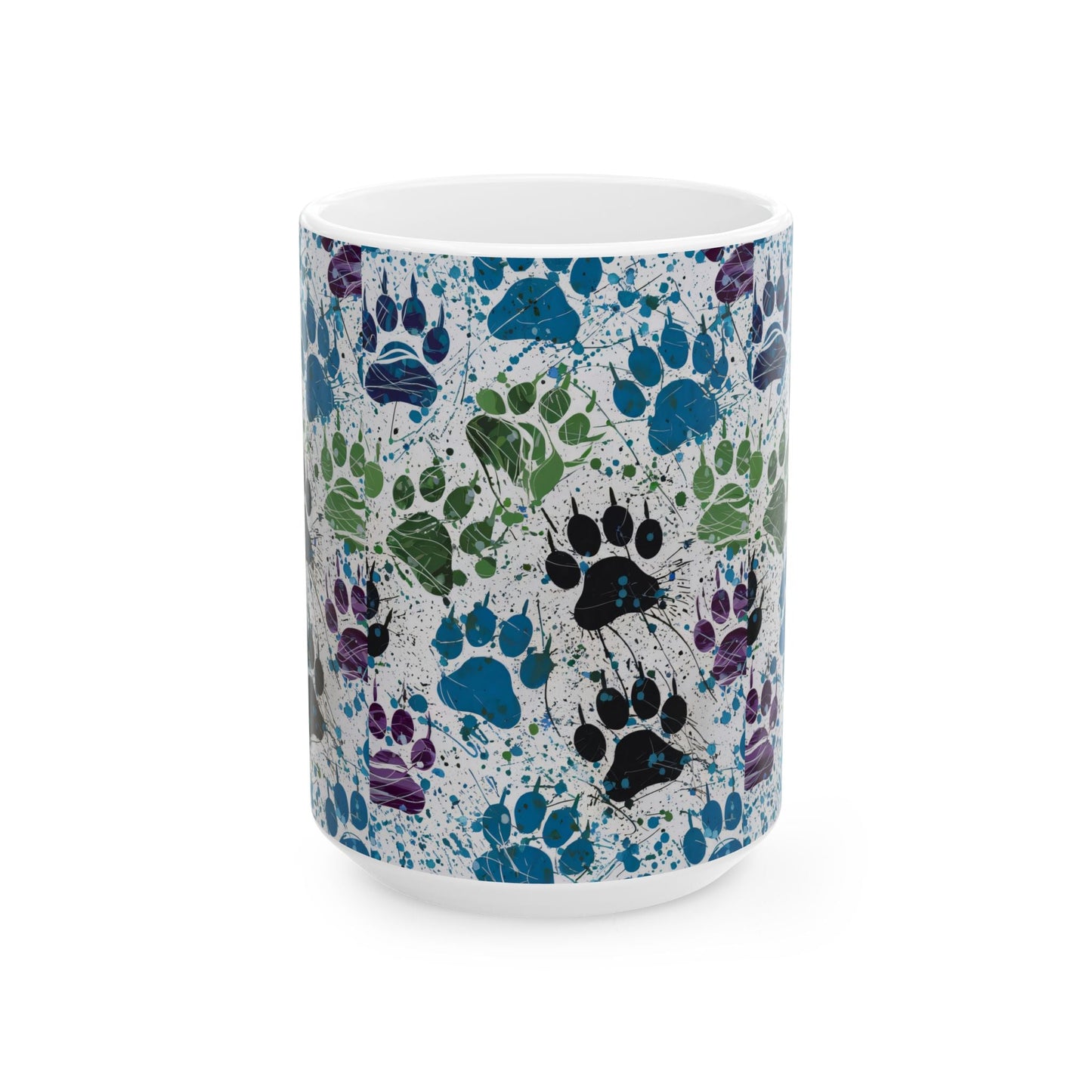 Splat Paw Prints Ceramic Mug, (11oz, 15oz)