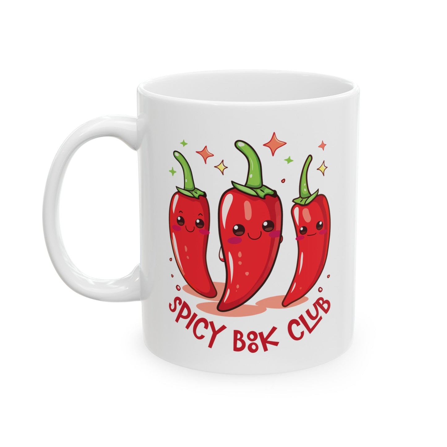 Spicy Book Club Peppers Ceramic Mug, (11oz, 15oz)