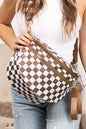 White Leopard Print Wide Strap Large Crossbody Bag