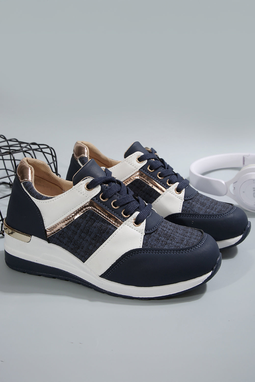 Sail Blue Lace Up Sneakers