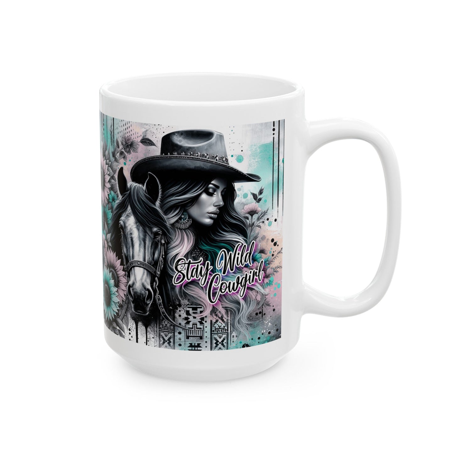 Stay Wild Cowgirl Ceramic Mug, (11oz, 15oz)