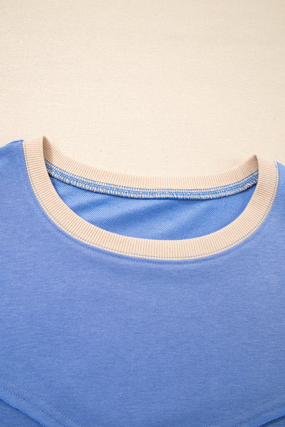 Khaki Exposed Seam Floral Mixed Patchwork Plus Size Top