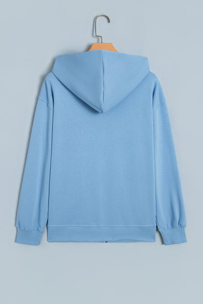 Parchment Polka Dot Hooded Zip-Up Sweatshirt
