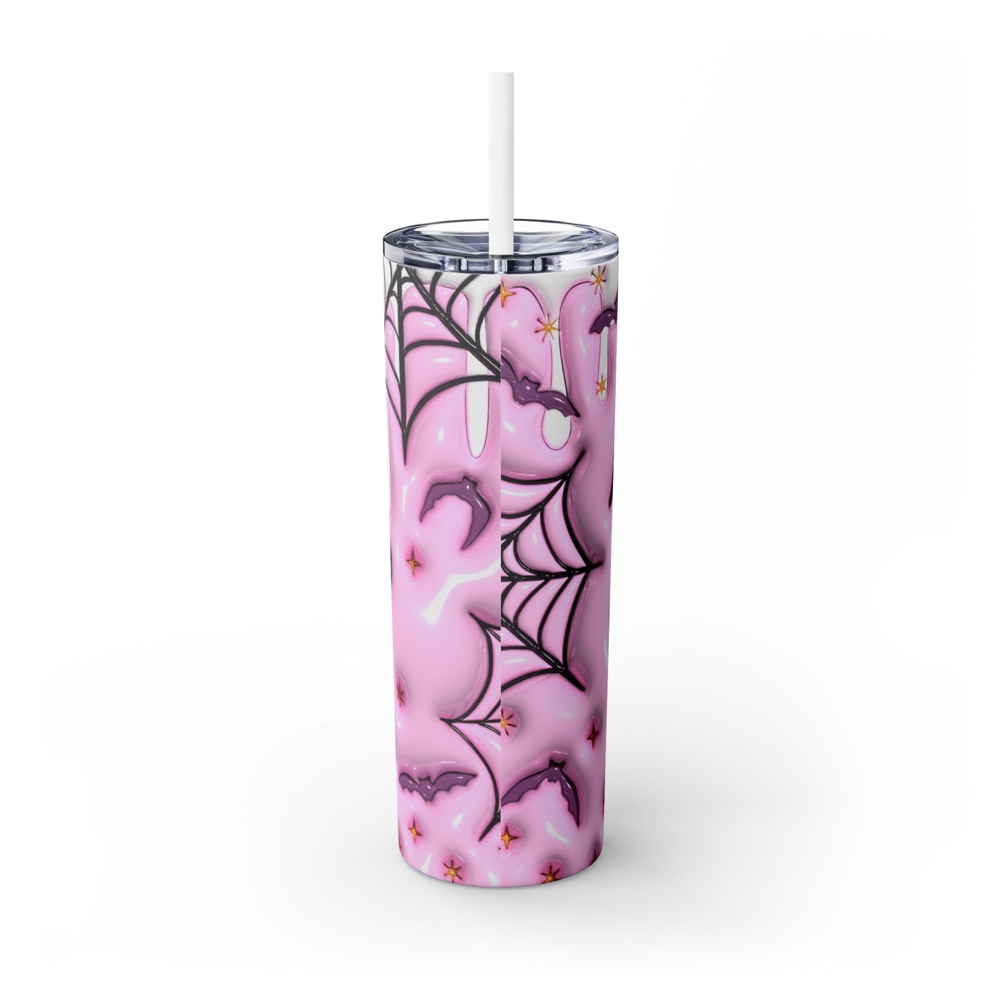 Inflated Spooky Babe Skinny Tumbler with Straw, 20oz