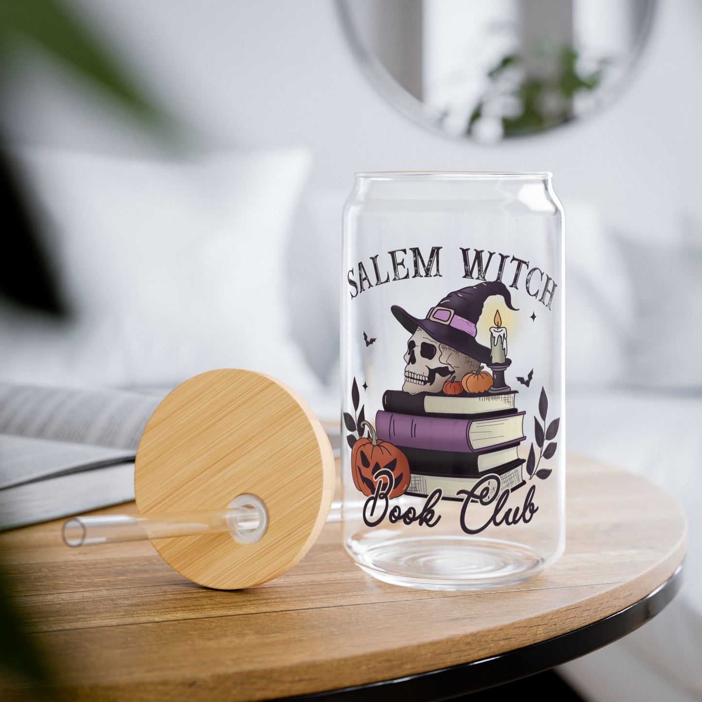 Salem Witch Book Club Sipper Glass, 16oz