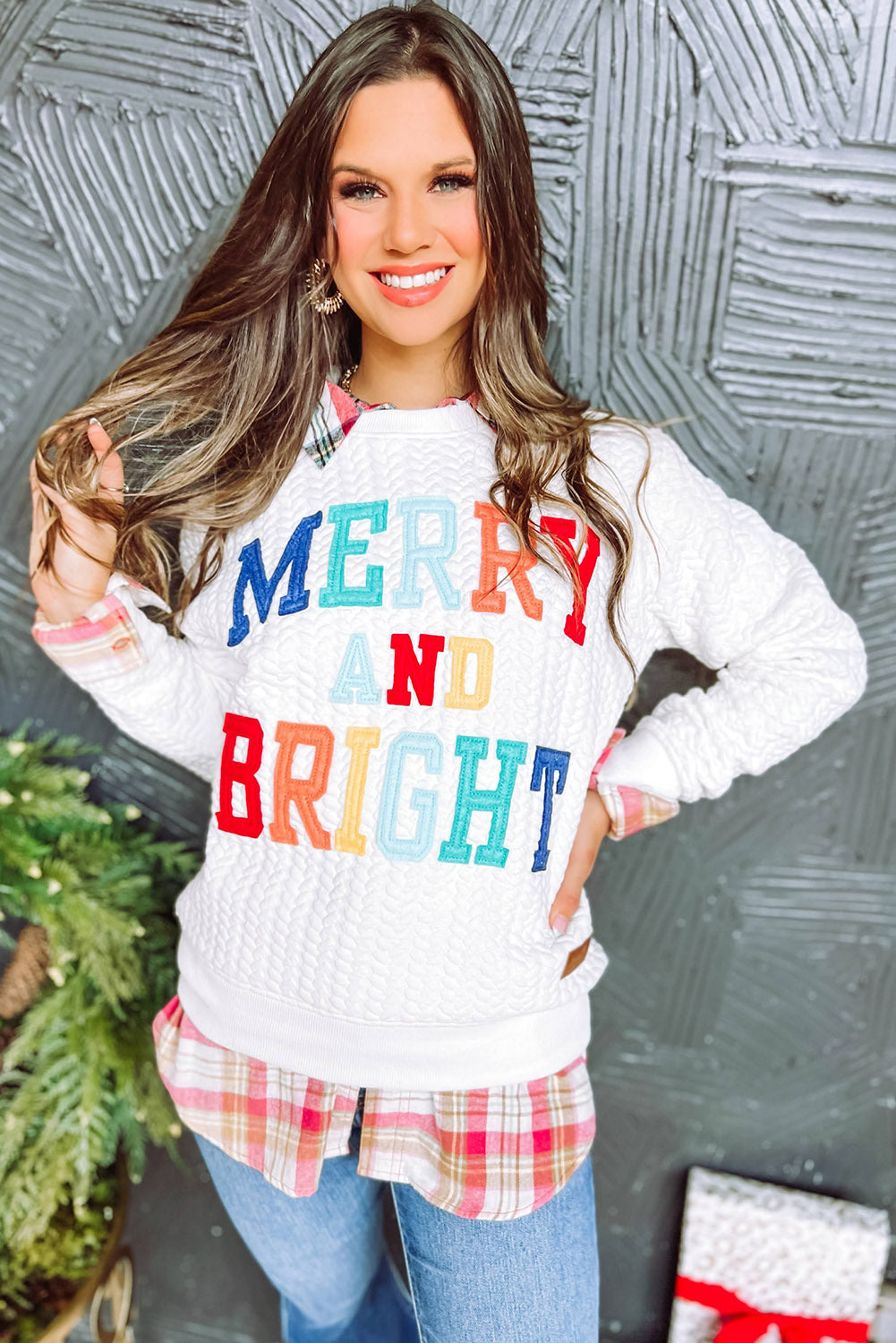 Black Merry And Bright Cable Knit Pullover Sweatshirt