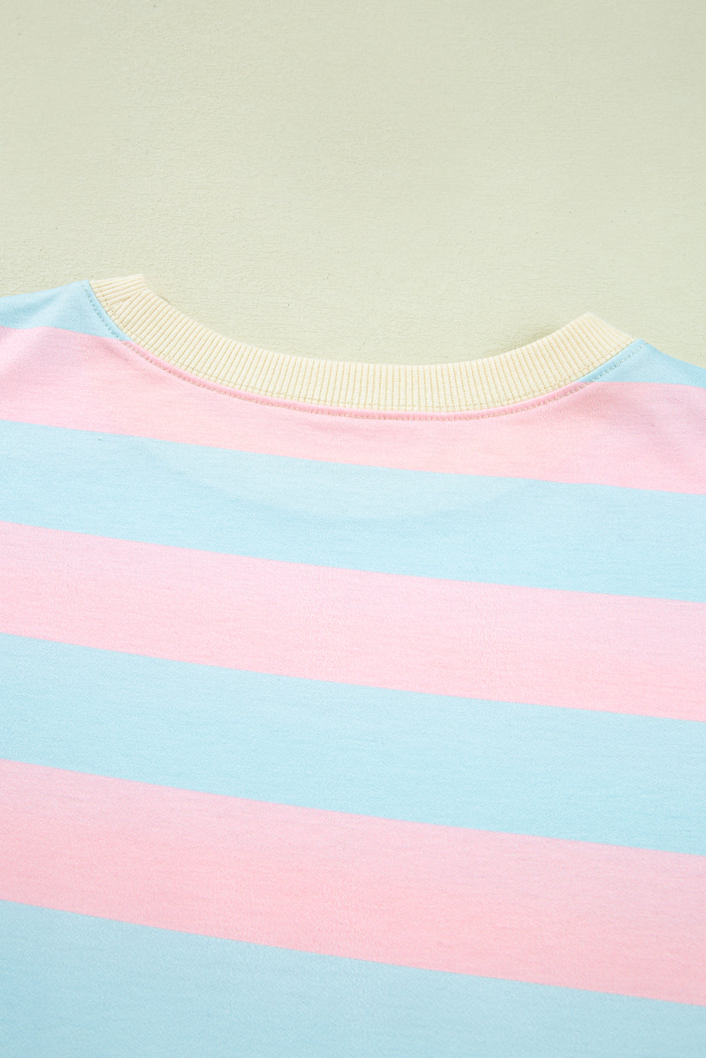 Sky Blue Stripe Colorblock Plus Size Sweatshirt
