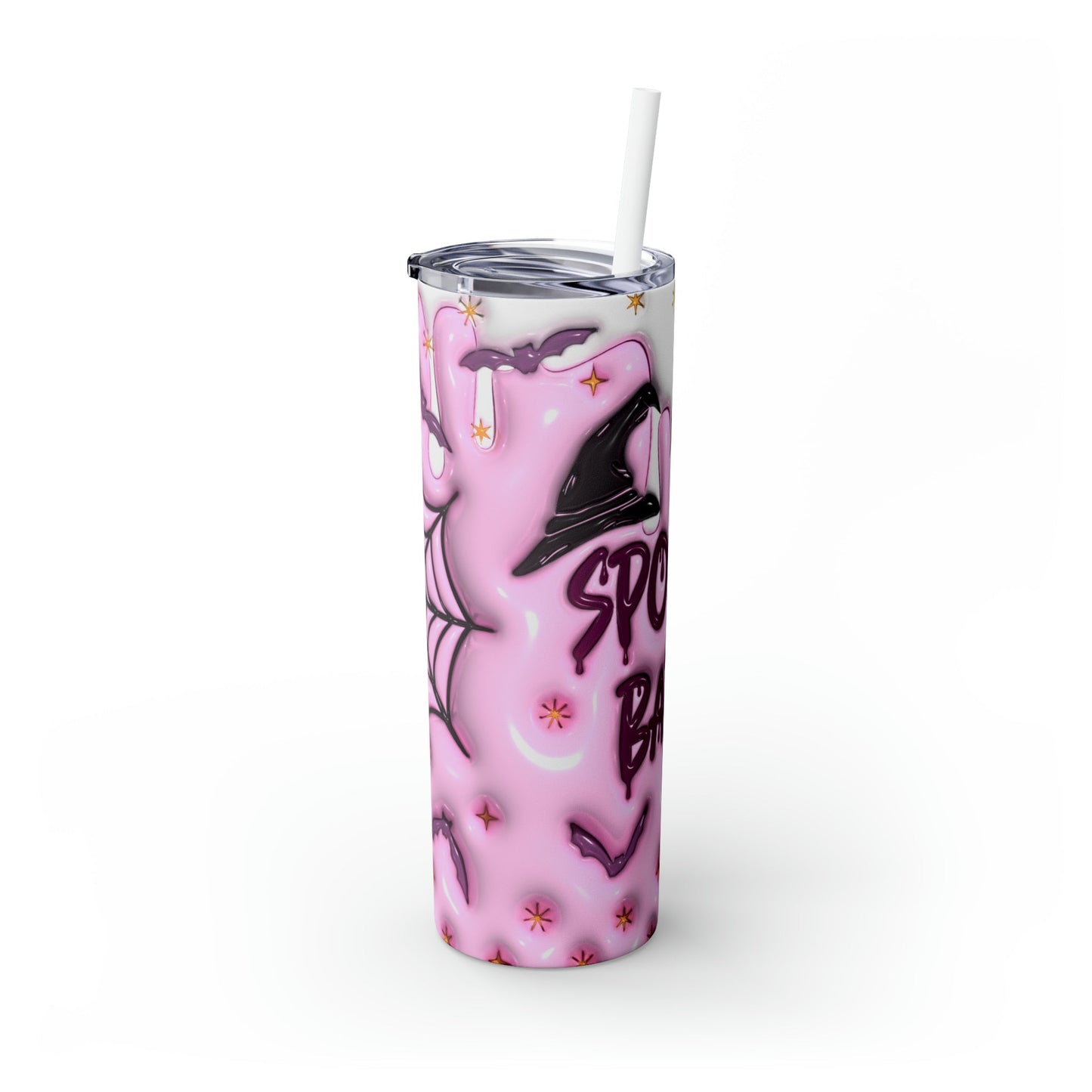 Inflated Spooky Babe Skinny Tumbler with Straw, 20oz