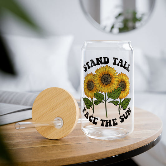 Stand Tall Face The Sun Sipper Glass, 16oz