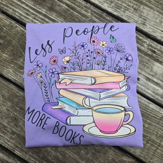 Less People More Books Graphic Tee