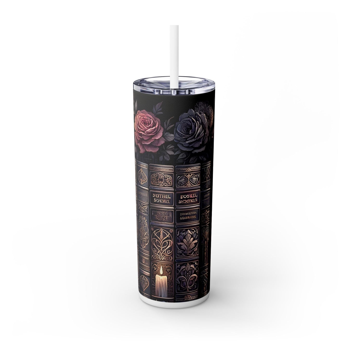 Just One More Chapter Skinny Tumbler with Straw, 20oz