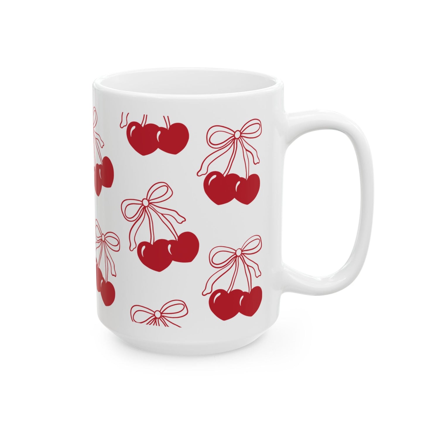 Cherry Hearts Ceramic Mug, (11oz, 15oz)