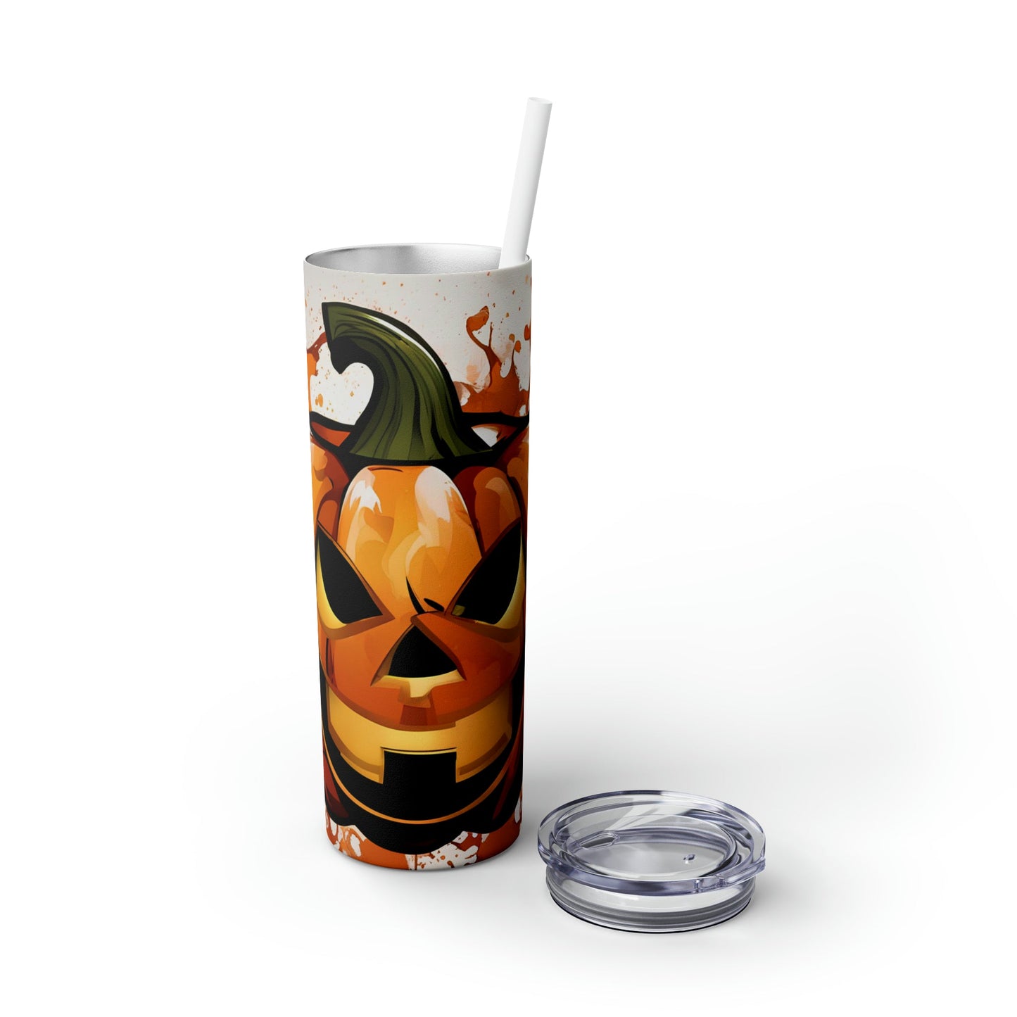 Jack O Skinny Tumbler with Straw, 20oz