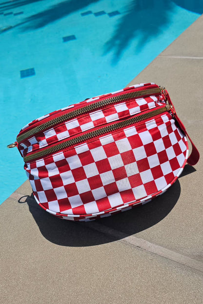 White Leopard Print Wide Strap Large Crossbody Bag