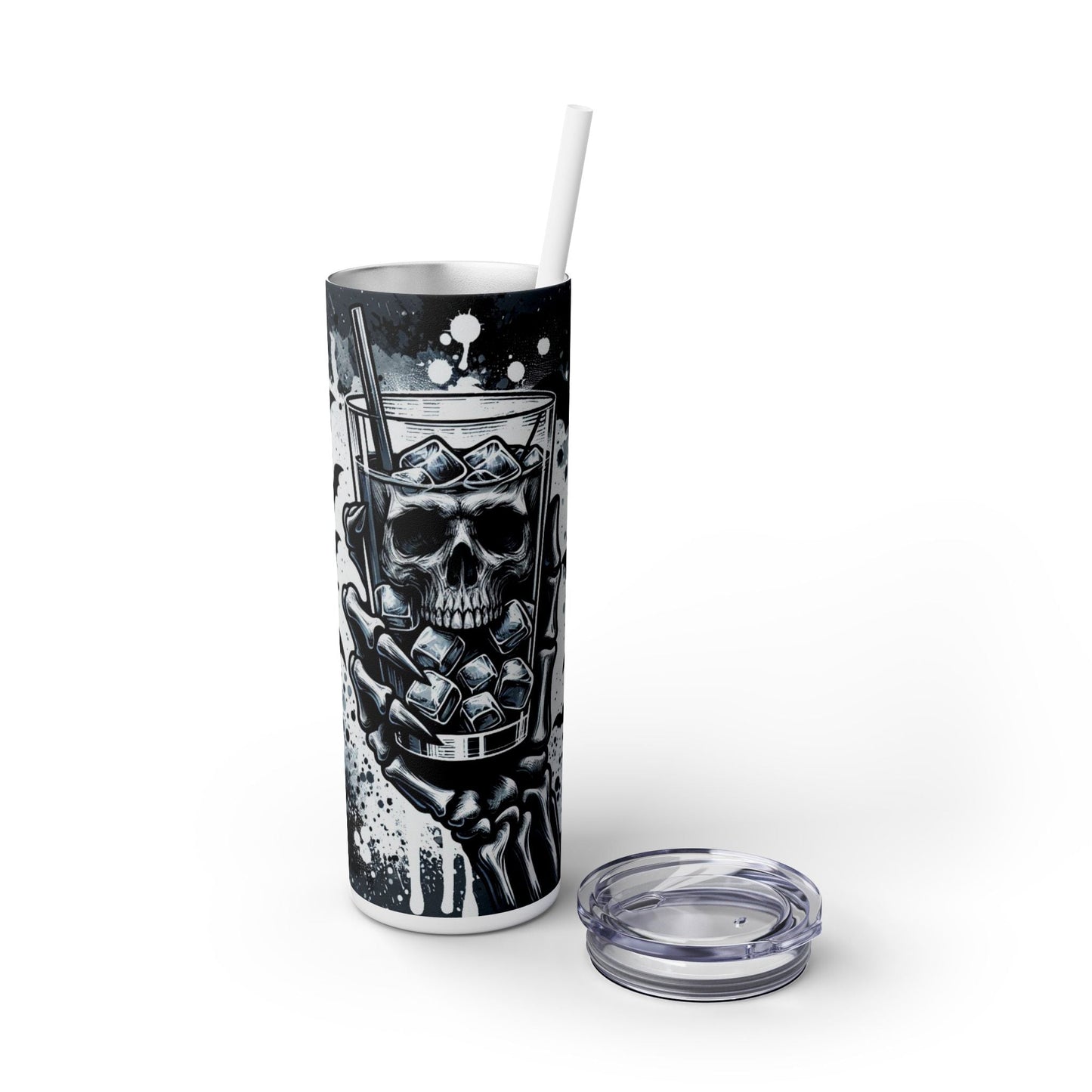 Cold Ice Skellie Skinny Tumbler with Straw, 20oz