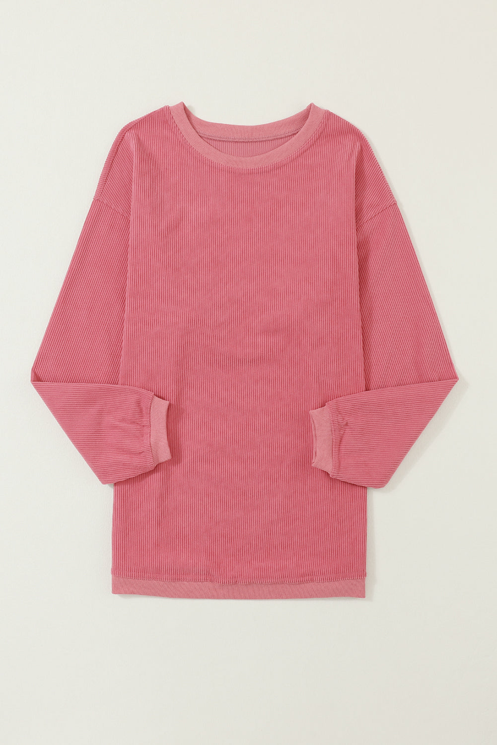 Strawberry Pink IN MY MERRY ERA Loose Fit Corded Sweatshirt