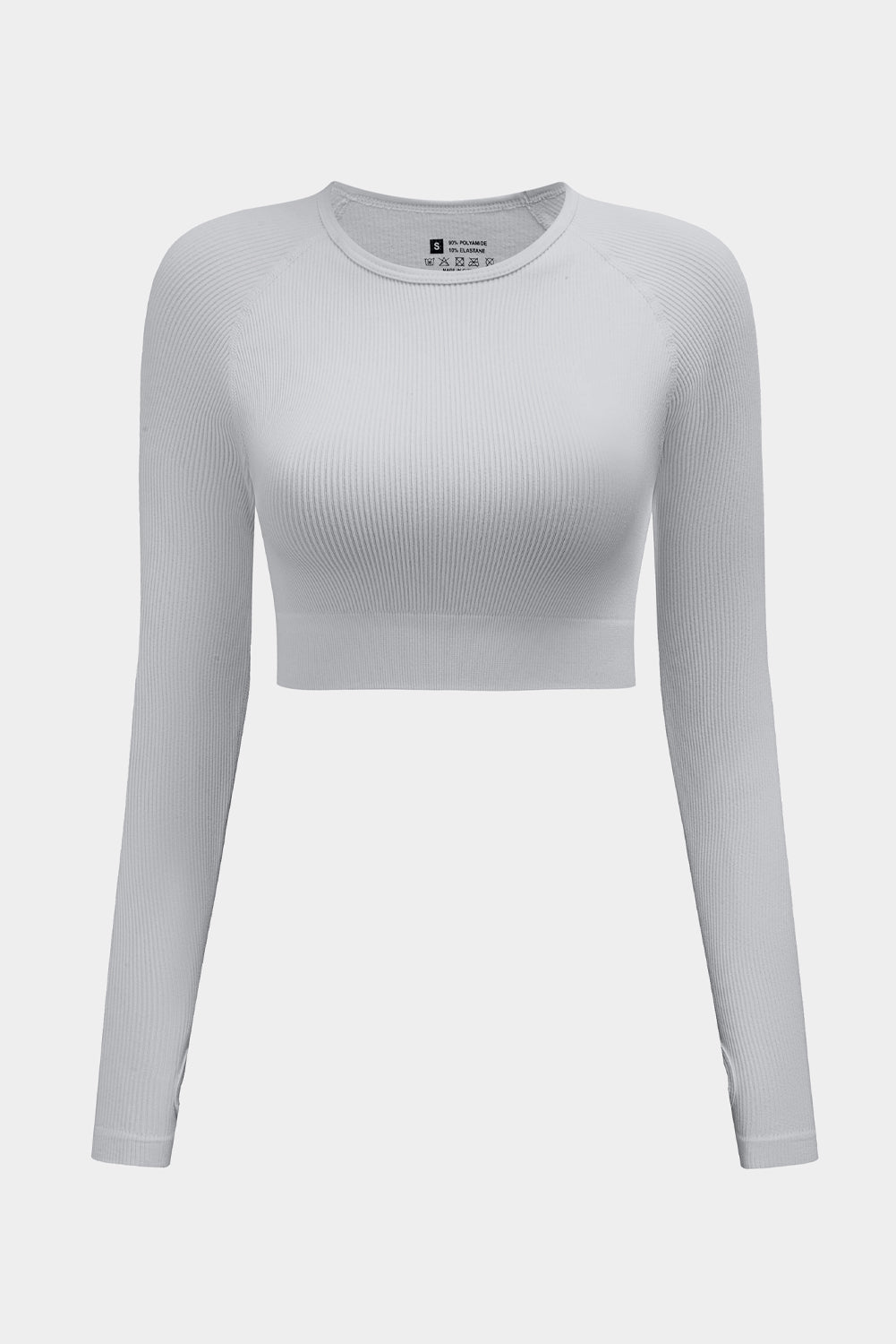 Long Sleeve Seamless Crop Smoke