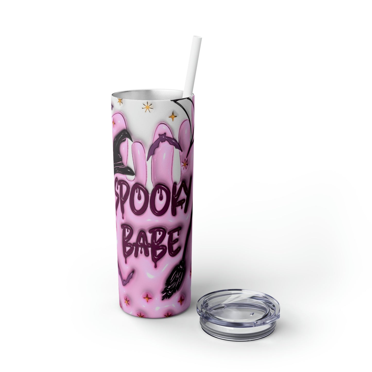 Inflated Spooky Babe Skinny Tumbler with Straw, 20oz