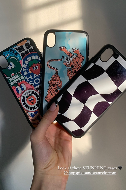 Black Wavy Checkered iPhone Case