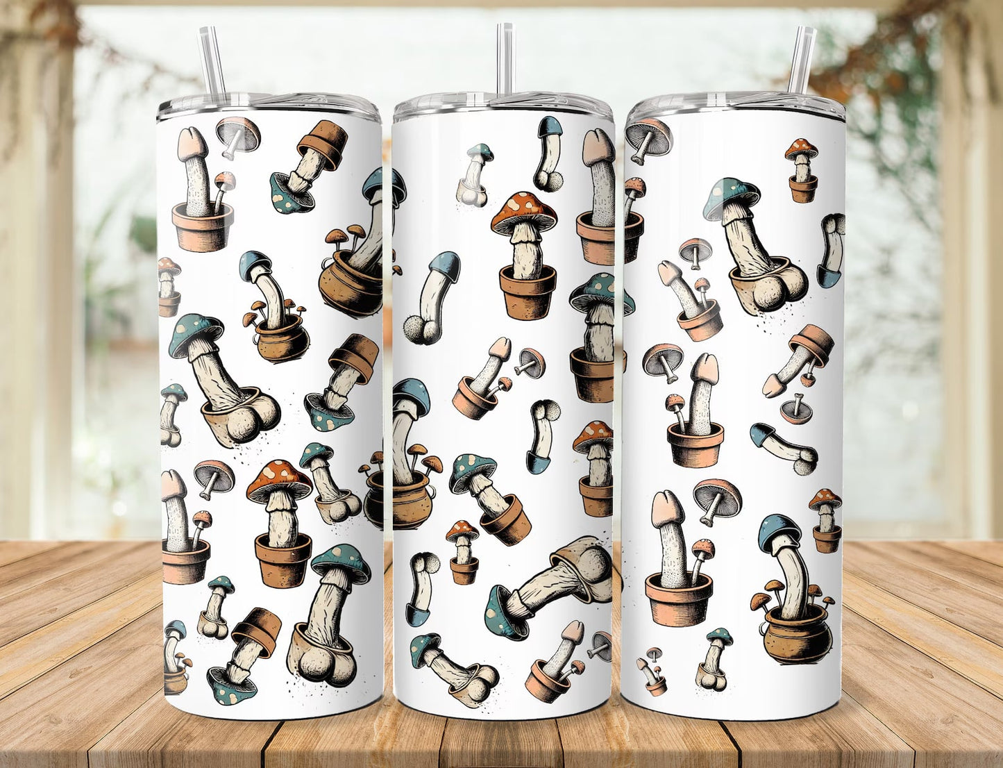 Naughty Mushrooms 20 oz Skinny Tumbler