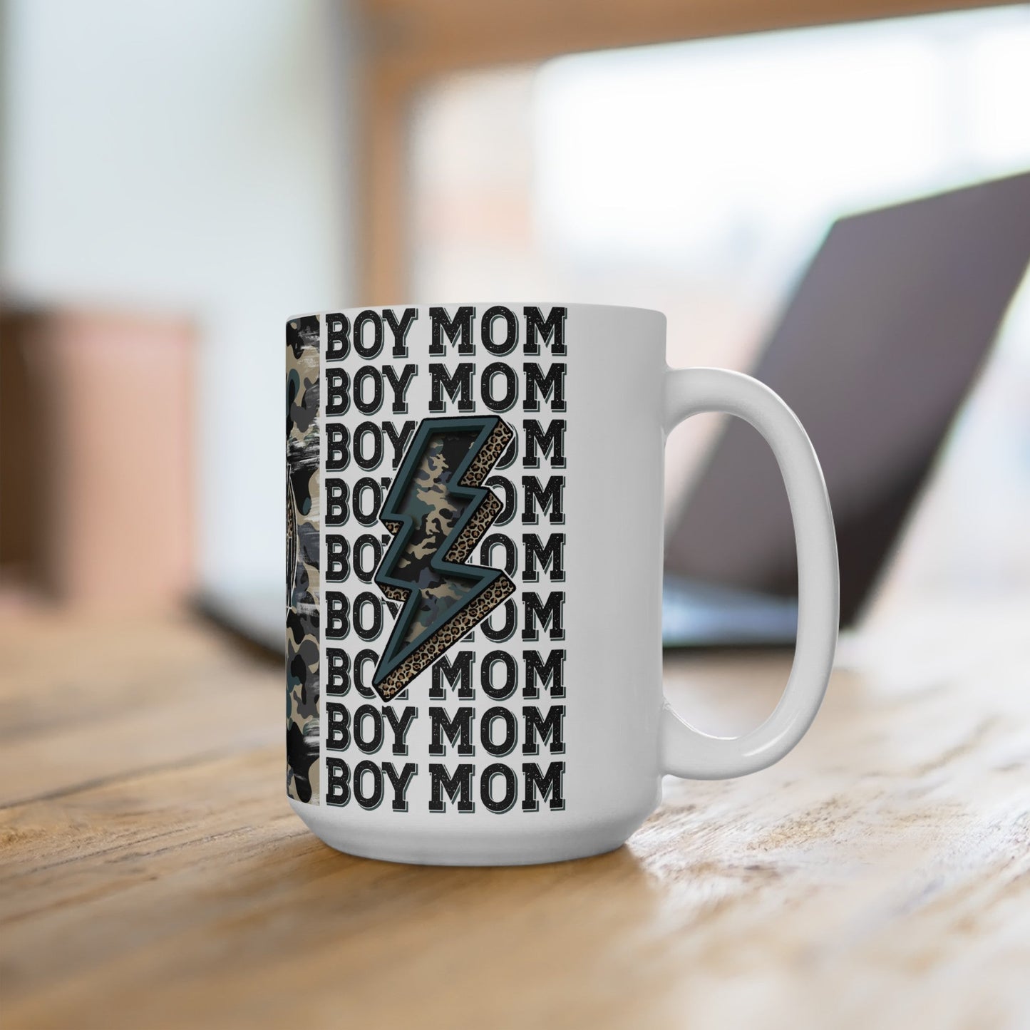 Camo Boy Mom Ceramic Mug, (11oz, 15oz)