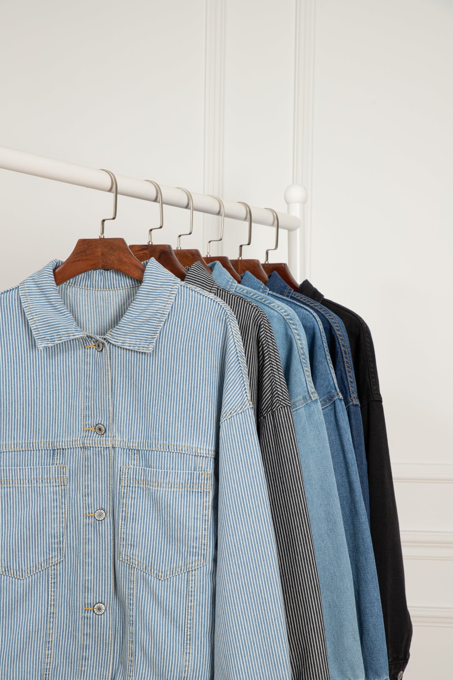 Black Washed Oversize Pocketed Denim Jacket