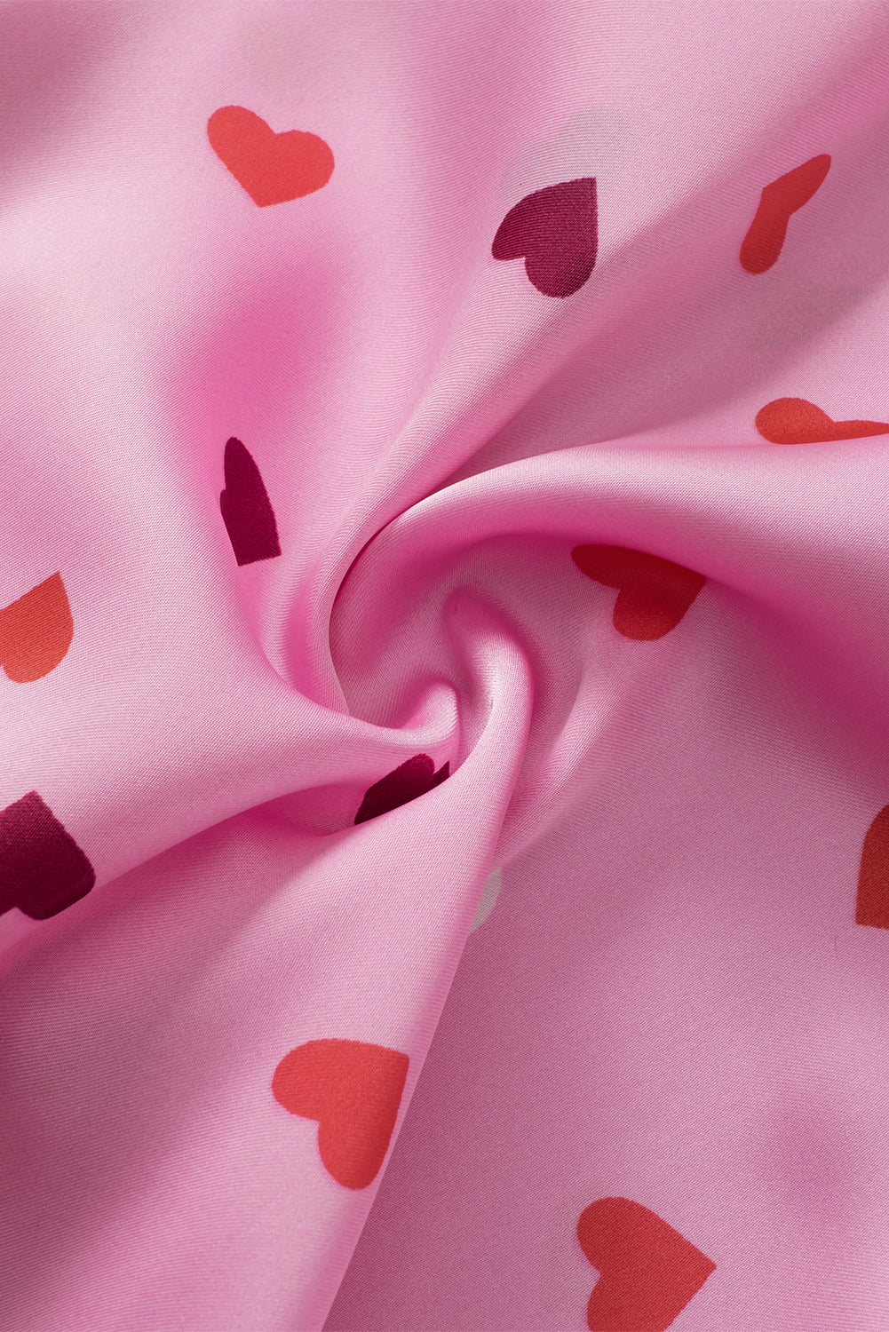 Pink Valentine Heart Shape Print Plus Size Sleepwear