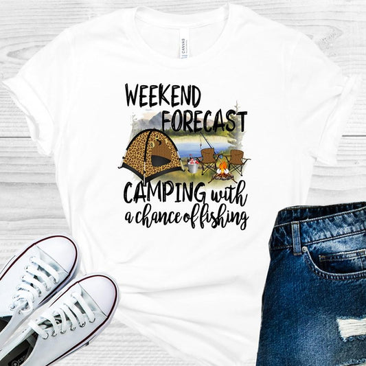 Weekend Forecast Camping with a Chance of Fishing Graphic Tee