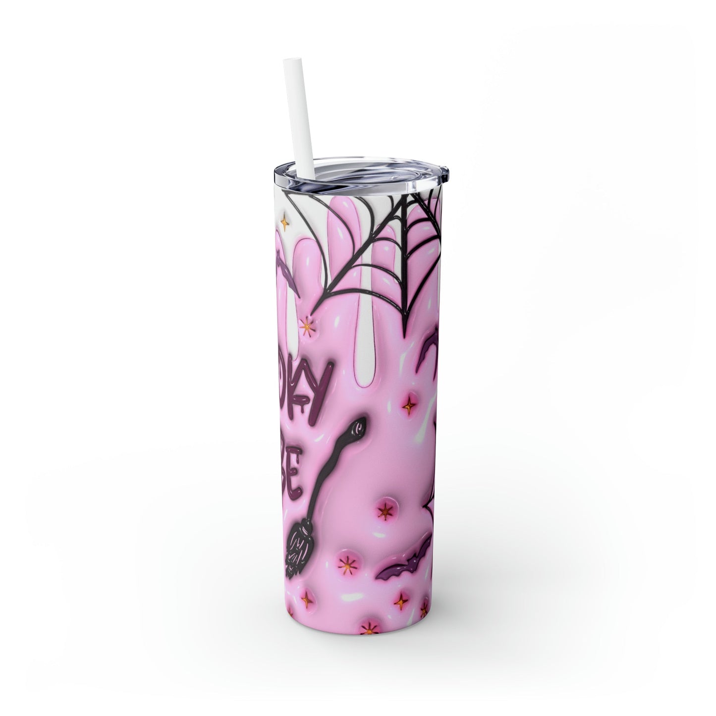 Inflated Spooky Babe Skinny Tumbler with Straw, 20oz