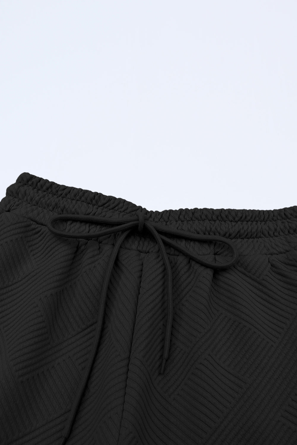 Black Plus Size Textured Drawstring Waist Joggers