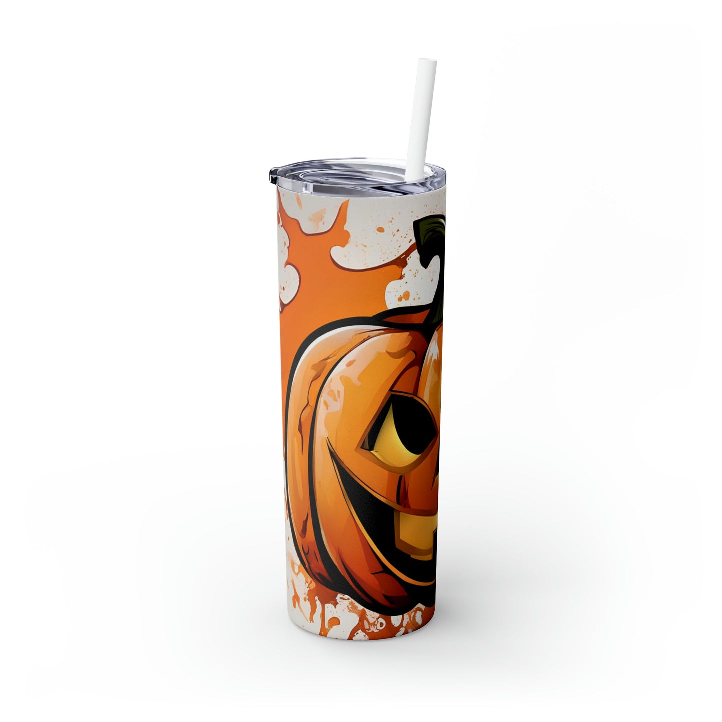 Jack O Skinny Tumbler with Straw, 20oz