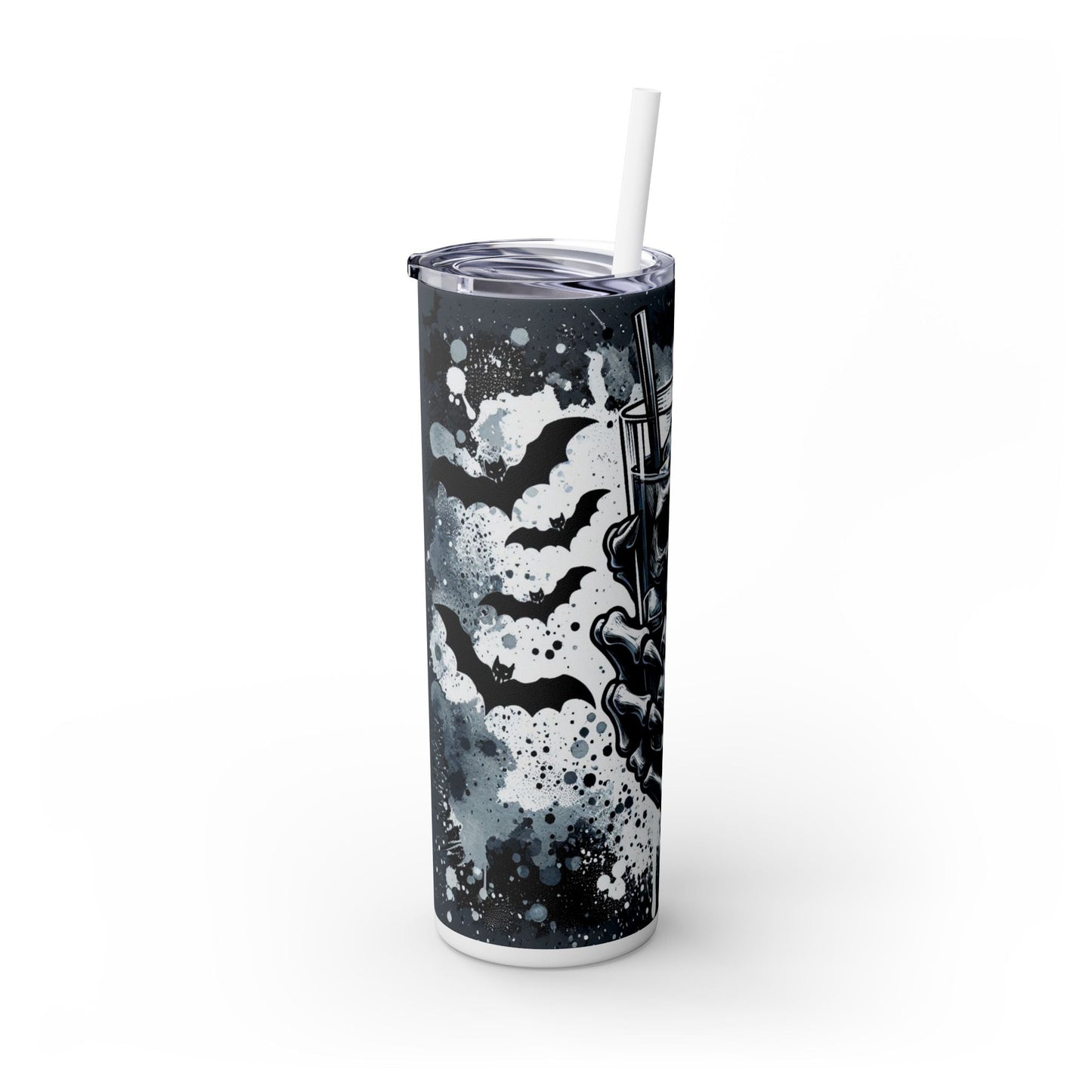 Cold Ice Skellie Skinny Tumbler with Straw, 20oz