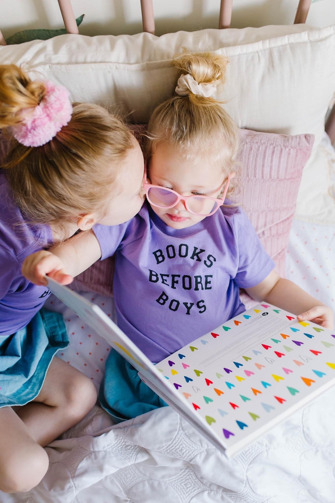 Purple Books Before Boys Tee