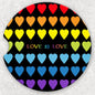 Car Coaster Set - Rainbow Hearts Love is Love