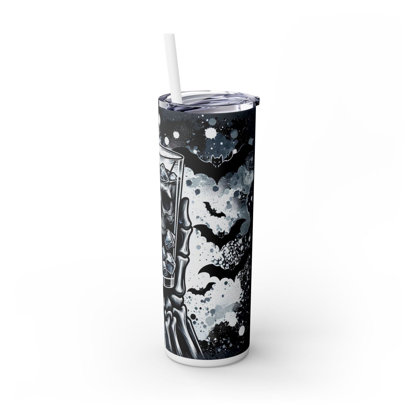 Cold Ice Skellie Skinny Tumbler with Straw, 20oz