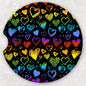 Car Coaster Set - Rainbow Hearts