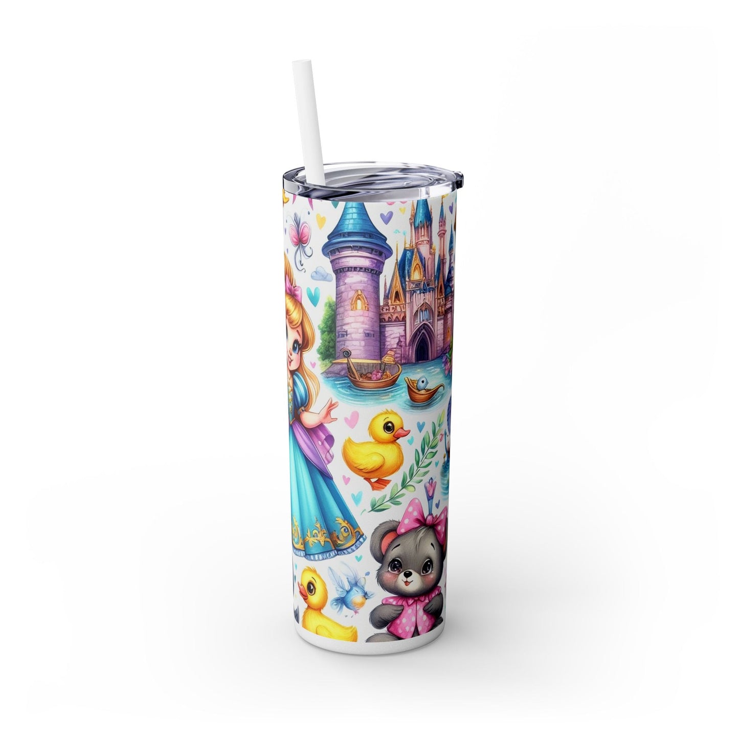 Princess Skinny Tumbler with Straw, 20oz