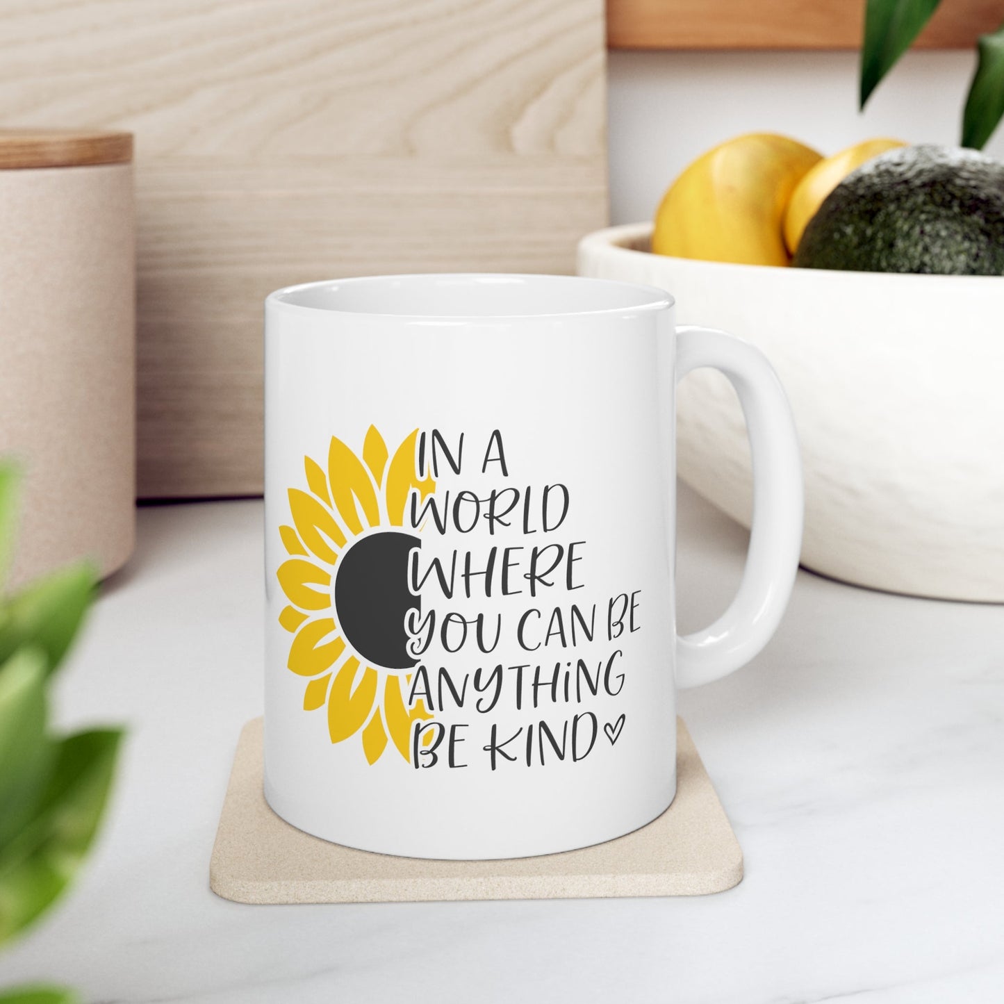 Be Kind Sunflower Ceramic Mug 11oz