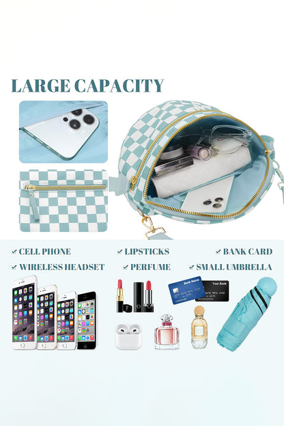 White Leopard Print Wide Strap Large Crossbody Bag