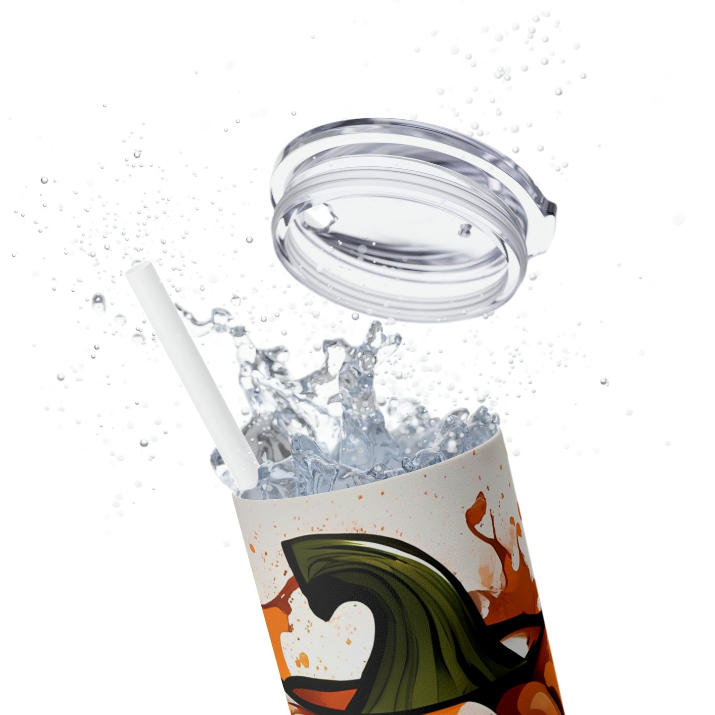 Jack O Skinny Tumbler with Straw, 20oz