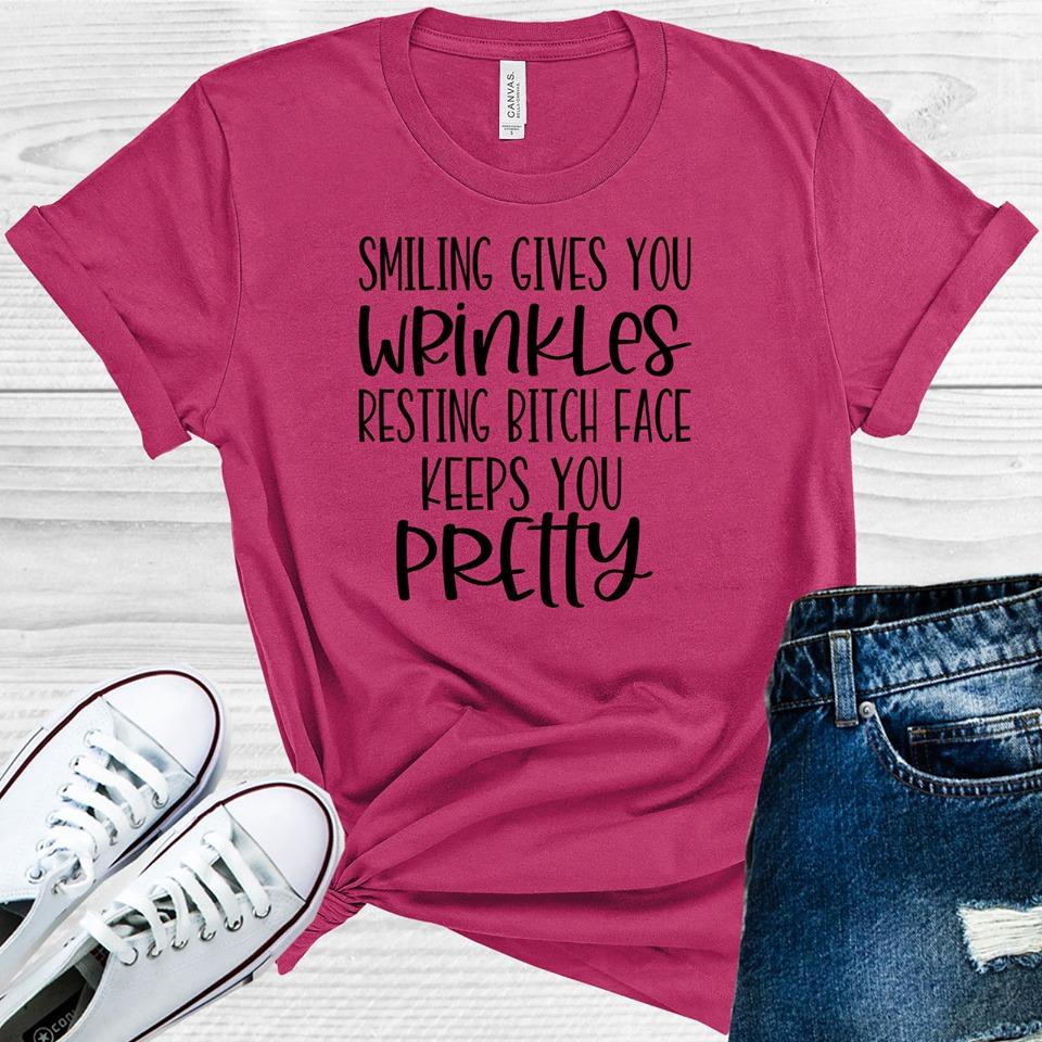 Smiling Gives You Wrinkles Graphic Tee