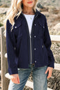 Laurel Green Solid Color Textured Patchwork Flap Pocket Shacket