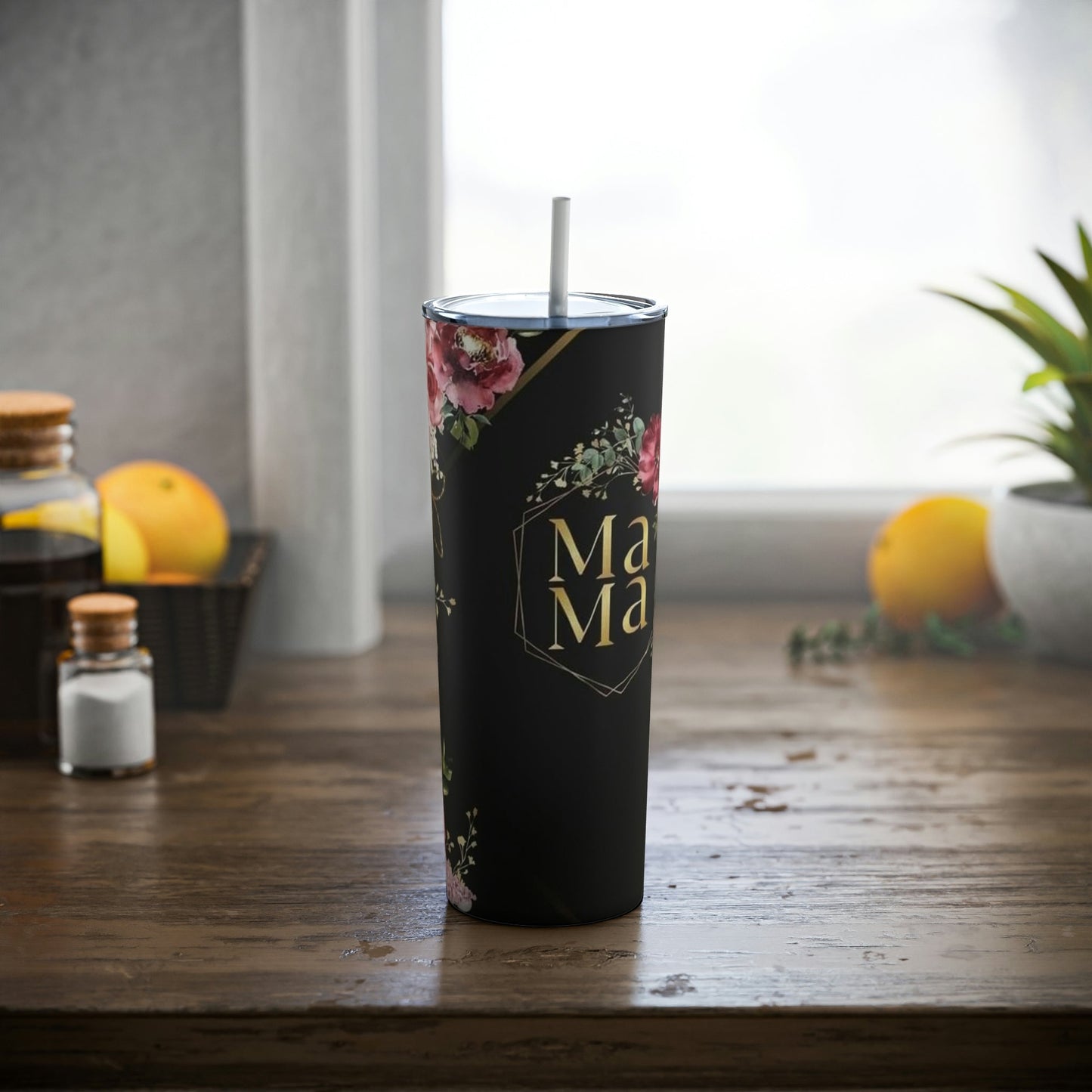 Floral Mama Skinny Tumbler