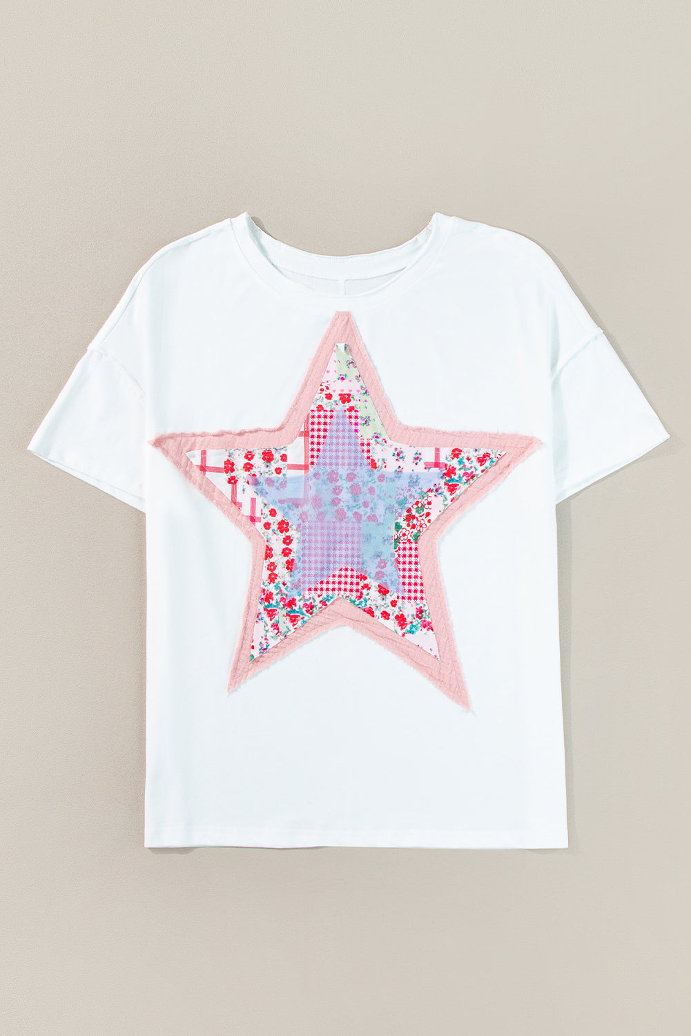 White Star Patchwork Loose T-shirt