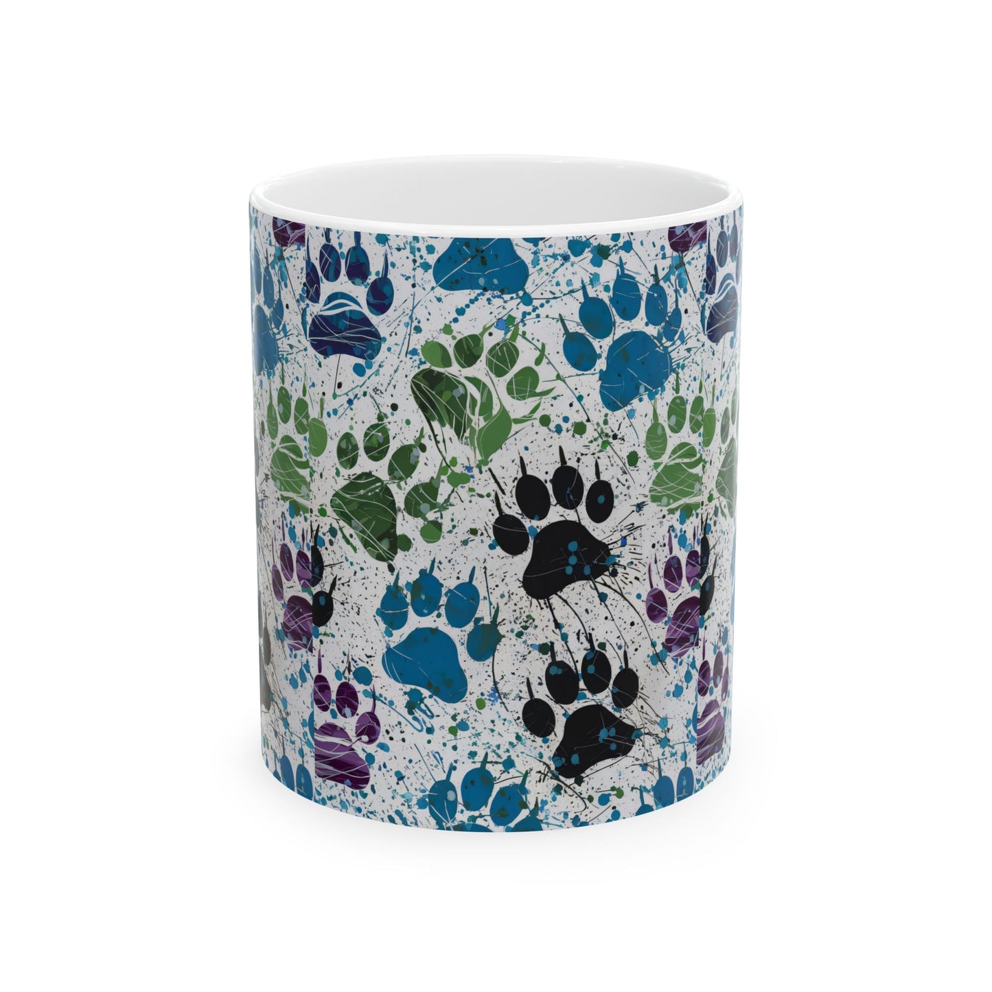 Splat Paw Prints Ceramic Mug, (11oz, 15oz)